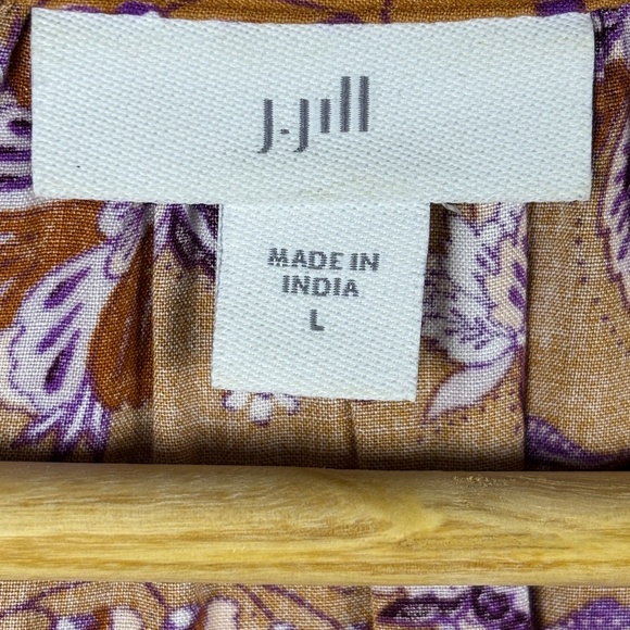 NWOT J Jill Womens Long Sleeve Peasant Blouse Top Sz M Mustard Yellow Boho Gypsy - Picture 4 of 7